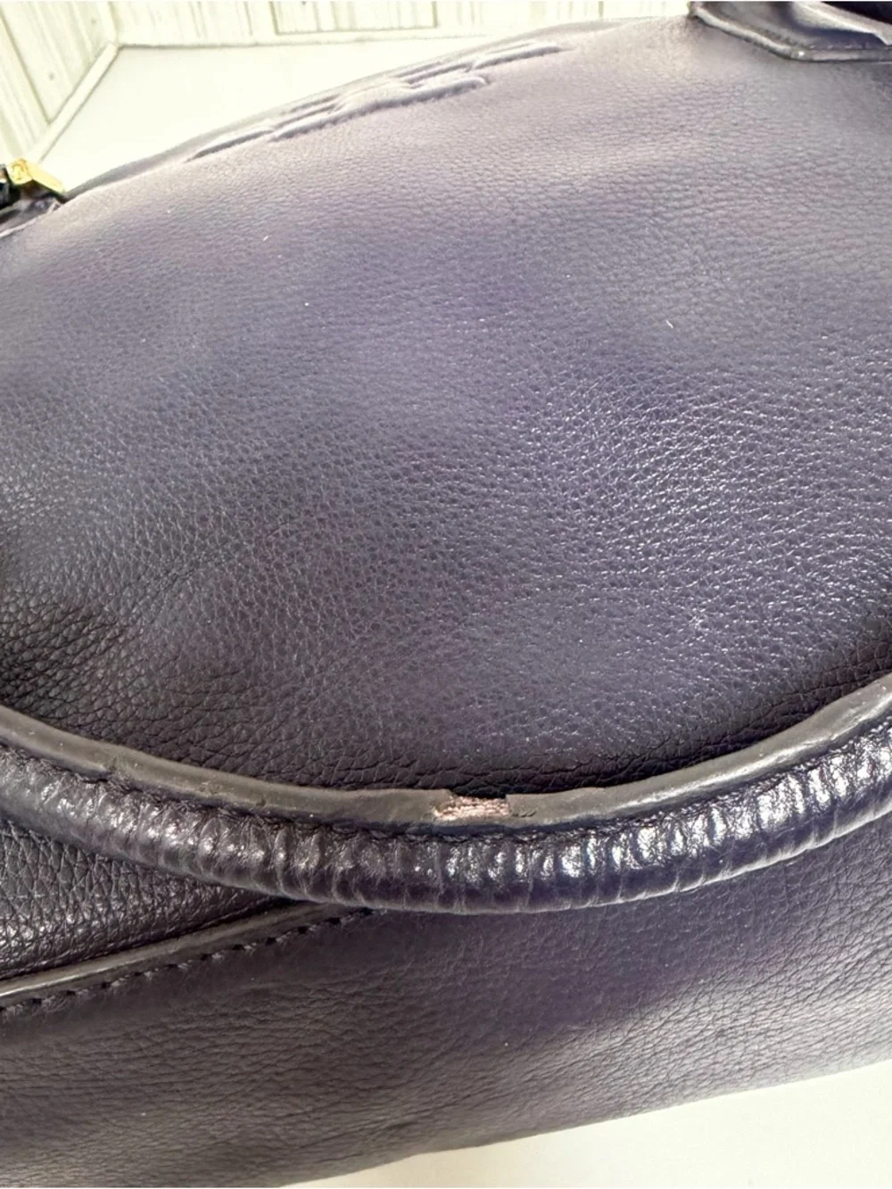 Tory Burch Navy Pebbled Leather shoulder Bag Crossbody Bag